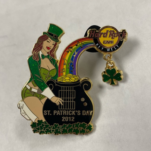 Hard Rock Cafe Key West Pin St Patrick Day Lady Rainbow Pot O Gold Ltd Ed of 100 - Picture 3 of 11